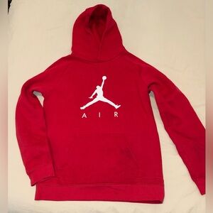 Jordan Red Hoodie with White Logo